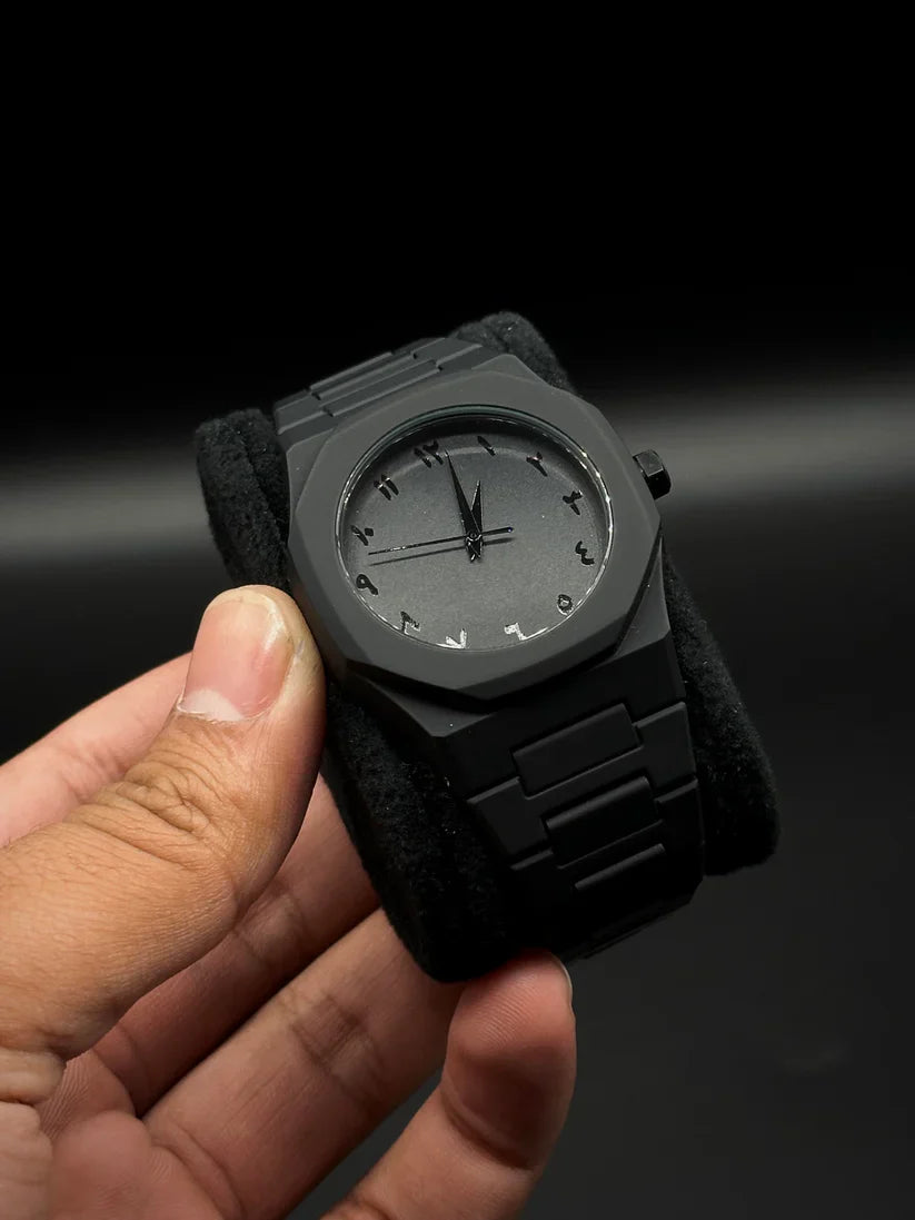 Full Black Arabic Aura Watch